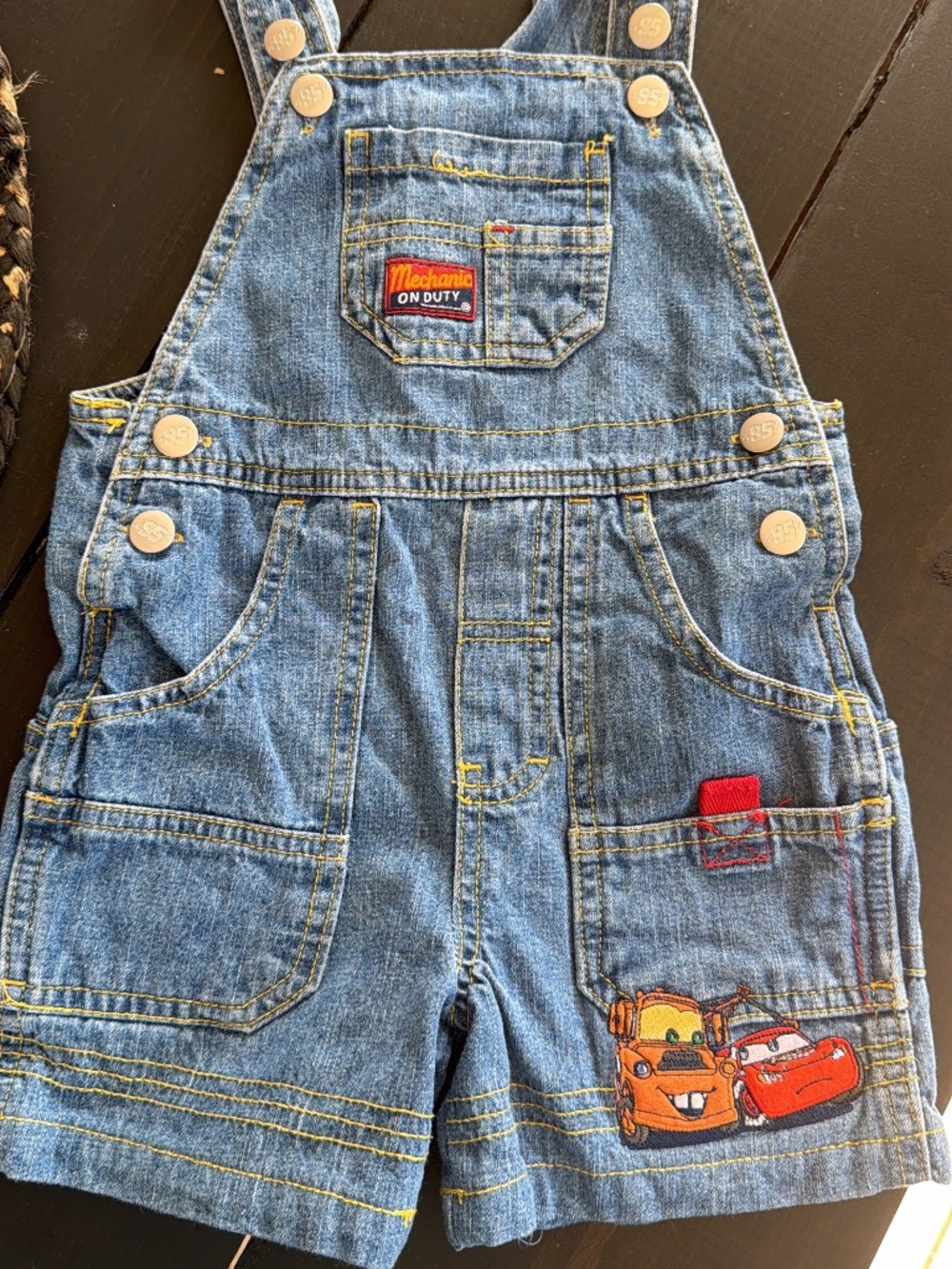 Vintage Disney cars overalls lightning McQueen 2t